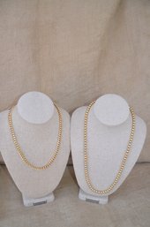 (#168) Gold Tone Costume Necklace (2)