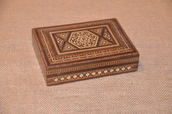 (#91) Wooden Handmade Hinged Box 5.75x4