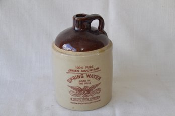 32) Stoneware Spring Water Whiskey Jug 7'H
