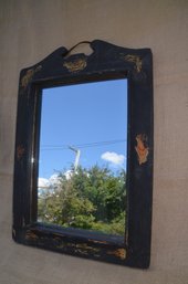 (#169) Vintage Wood Colonial Wall Hanging Mirror 15.75x22.5