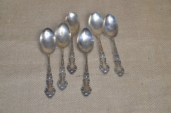 (#66) STERLING SILVER Set Of 6 Tea Spoons