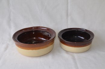 35) Stoneware Glazed Crock Bowls ( See Description )