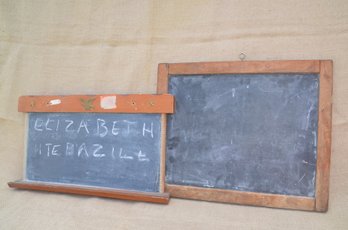 (#170) Vintage Chalk Board Pair 17x14 And Reversible 19.5x11 Chalk Board
