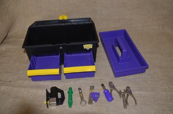 (#41) Plastic Children Toolbox With Tools