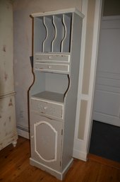 Hand Painted Country French Rustic Shabby Chic Storage Cabinet 1 Bottom Door 3 Drawers