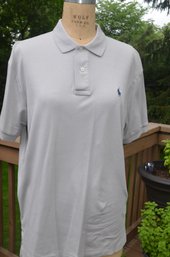 12LS) Ralph Lauren Polo Short Sleeve Shirt Beige Size Medium