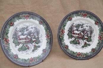 (#77) Royal Stafford Christmas Plates Made In Burslem The Hear Of Potteries England 11'