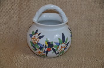 (#21) Decorative Porcelain Basket Bowl Small 5'H