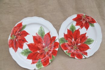 (#78) Christmas Poinsettia Serving Platters 10'
