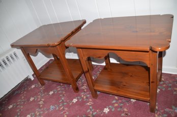 Pair Of Vintage Pine Wood Night Stands