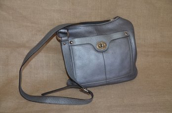 (#70) Vintage Coach Gray Leather Handbag 10x11 - Good Condition