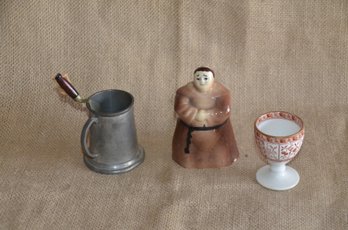 (#119) Ceramic Bell ~ England Priest Mug ~ Brixton Pewter Cup