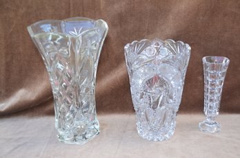 (#174) Glass Vases ( 3 ) 10' - 8.25' -  7'