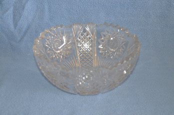 (#62) Vintage Heavy Cut Crystal Bowl 8.5' Dia.