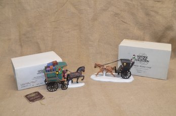 (#82) Department 56 THE FEZZIWIG DELIVERY WAGON ~ INGS ROAD CAB Heritage Dickens Village Series