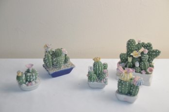 (#101) Trinket Ceramic Cactus Set