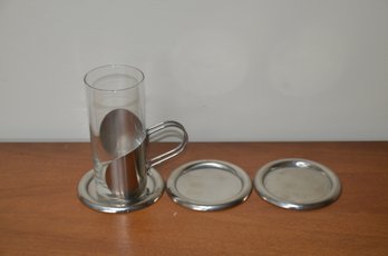 (DK) Stainless Scandnavian Insert Glass Coffee Mug