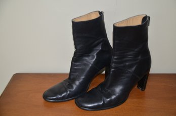 Flein SUD Women's Leather Black All Leather Ankle Boots - Size 37