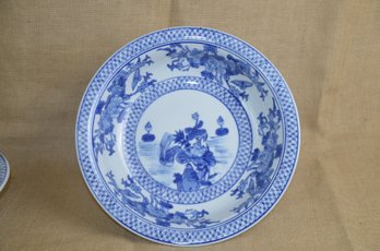 (#161) Large China Ceramic Blue And White Bowl 11.5'