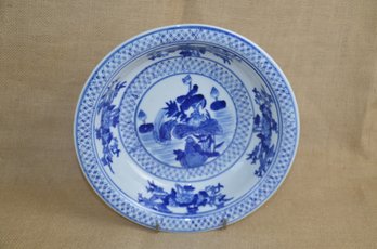 (#162) Medium China Ceramic Blue And White Bowl 9.5'