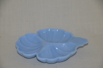 105) Vintage Blue Jeannette Delphite Clover Trinket Dish 7x6