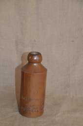 134) Vintage Folkestone & District L.V. Mineral Water Unrivalled Brewed Ginger Beer Bottle 7'H