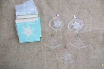 (#4LS) Tupperware Clear Plastic Ornaments (5)