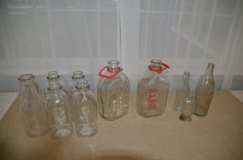(#182) Vintage Glass Milk Bottles