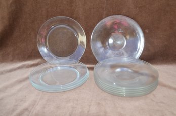 (#194) Clear Glass Lunch / Dessert Plates 6 At 7.75' ~ 4 At 7.5'