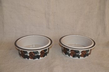 139) Arabia Finland Ruija Vegetable Bowls (2) Fruit Leaves Pottery China