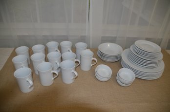 (#184) White Ceramic Dinnerware Set By JCP Home - See Description