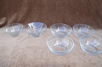 (#197) Clear Glass Doralex France 5.5' Bowls (5 Of Them)