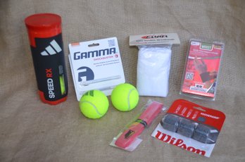 (#8) Assorted Tennis Accessories ( Shockbuster, Wristband, Over Grip  Balls )