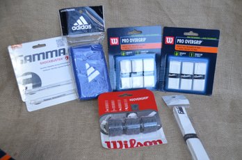 (#9) Assorted Tennis Accessories Wristband, Grips, Shockbuster