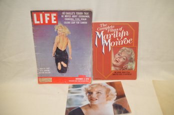 431) Vintage Marilyn Monroe Memorabilia Life Magazine November 1959 And 8x10 Photo
