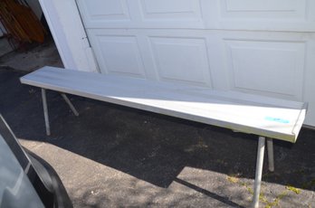 (#67) Vintage Aluminum Bench Locker, Outdoor Bench