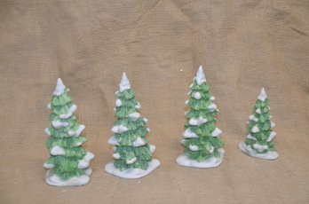 (#94) Department 56 Ceramic Snowy Pines 8' And 5'
