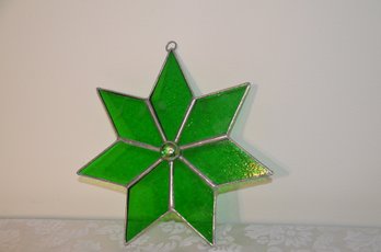 (#175) Green Lead Glass Star 8'