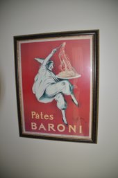 (#43) PATES BARONI 1921 WALL ART By Leonetto Cappiello Large Framed Canvas  35x27 On Wood Frame