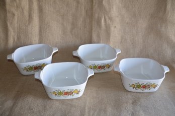 (#137) Vintage 4 Corning Ware Spice Of Life Casserole Dish 2.75 Cup P-43-B Set Of 4