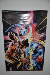 (#60) Marvel Wolverine & Captain America Poster 10x34