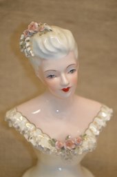 209) Vintage Victorian Lady Bust Figurine 9'H ( See Pictures For Condition)
