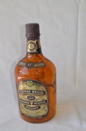 67) Display Chivas Regal Whiskey Bottle With Unique Crystal Handle UNOPENED 12'H