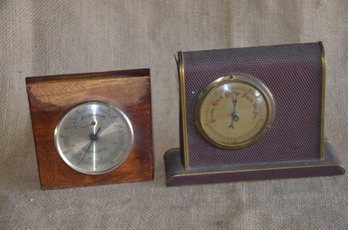 (#140) Vintage Desktop Barometer German 5' Tall ~ Wood Barometer Humidity Desktop