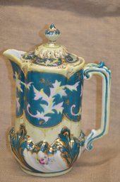 210) Vintage Porcelain Tea Pot 9.5'