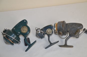 (#5) Lot Of 3 Salt Water Erie Italy Fishing Reels ~ Alcedo RM458 And Micron 3A031