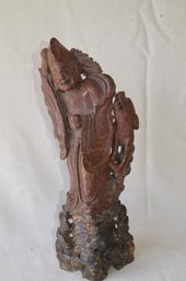 71) Vintage Chinese Asian Carved Statue Figurine Wise Man Soapstone Sculpture 15'H