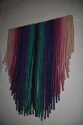 38) Costum Made Woven Tapestry Wall Art Woven Colorful ( Some Ends Are Frayed) Approx 62'H X 49' Wide