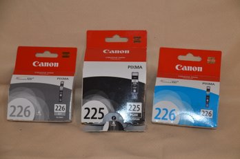 124) NEW Cannon Printer Ink Cartridges #225, #226, Black, Grey And Blue Ink