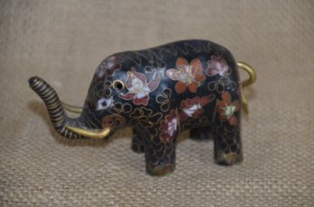 (#52) Mini Brass Cloisonne Elephant 2'